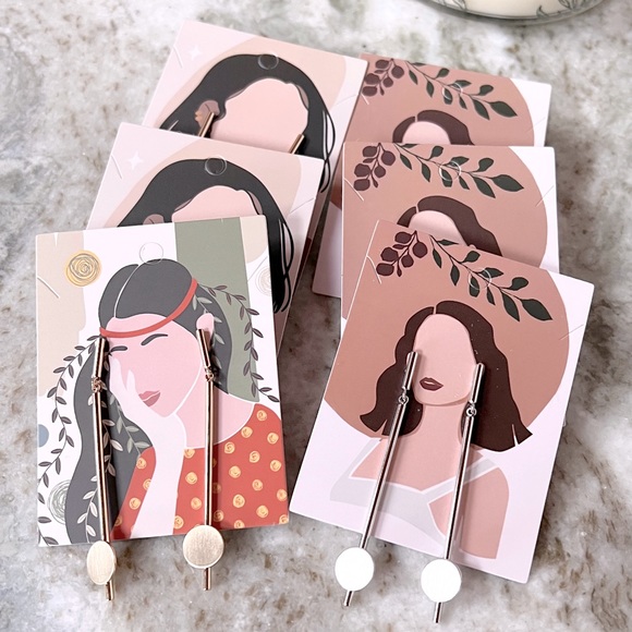 Brushed Metal Dangle Disc Earrings - Picture 1 of 16